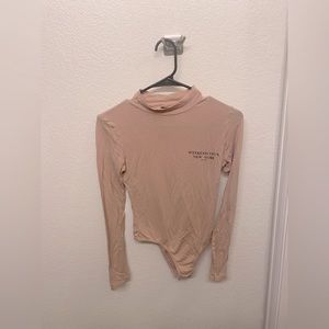 Tan Pretty Little Thing Long Sleeve Bodysuit